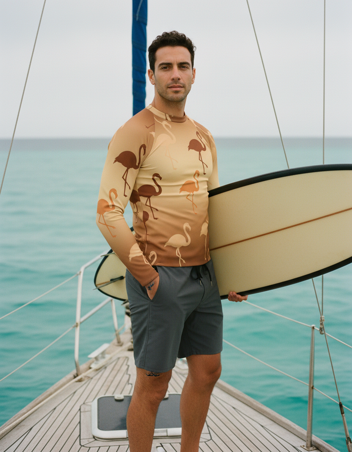 Rashguard — Men's Coffee Bean Coral