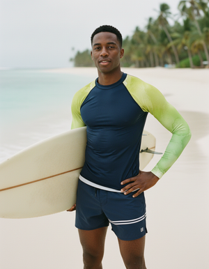 Men's Runway Chartreuse Mosaic men's rashguards