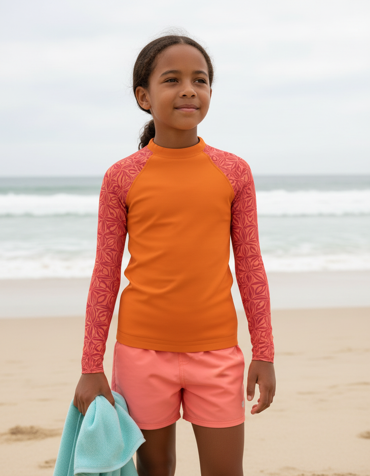Girls Coral Chord girls youth rashguards