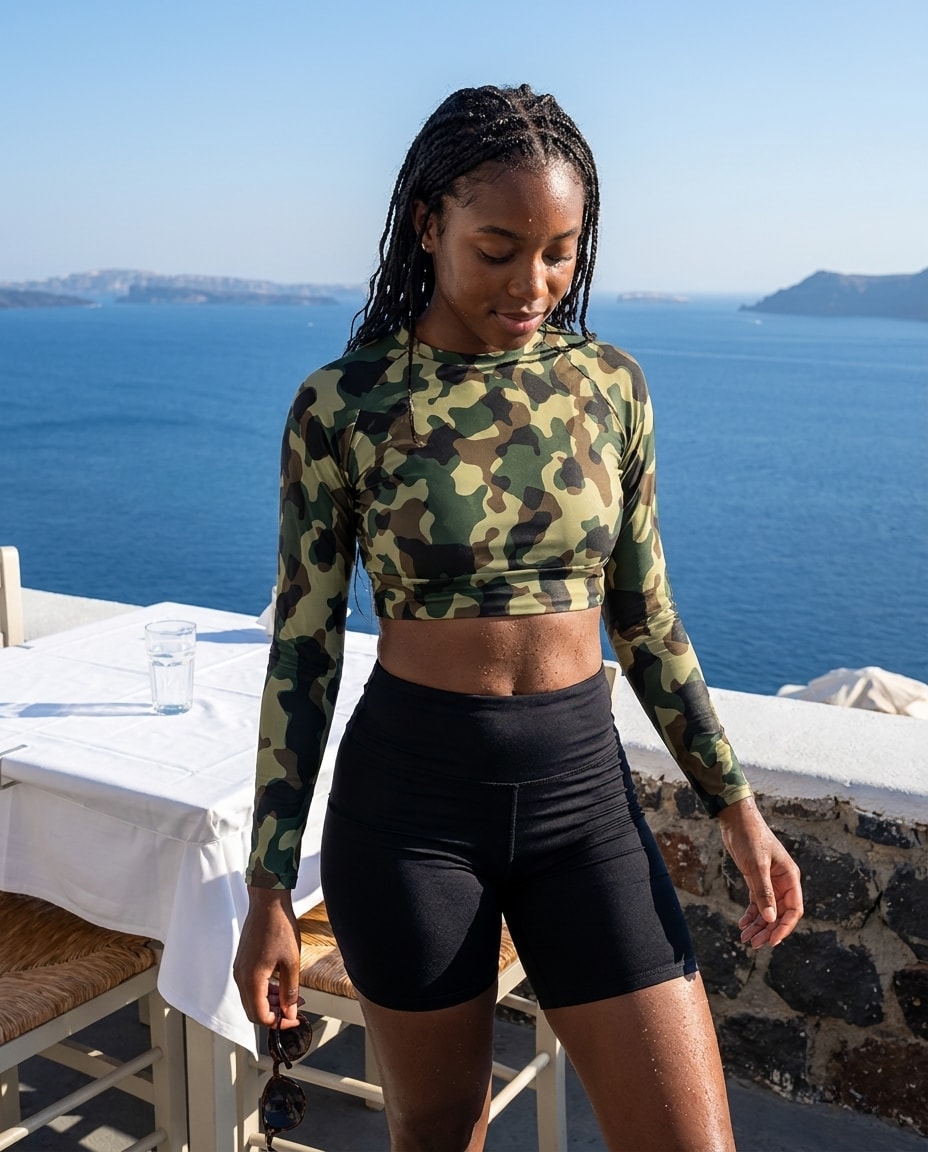 Crop Top in Runway Emerald Phantom