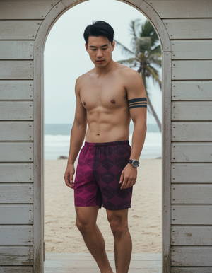 Electric Fuchsia Tsuki Men's Swim Trunks Men's Swim Trunks — Dripper