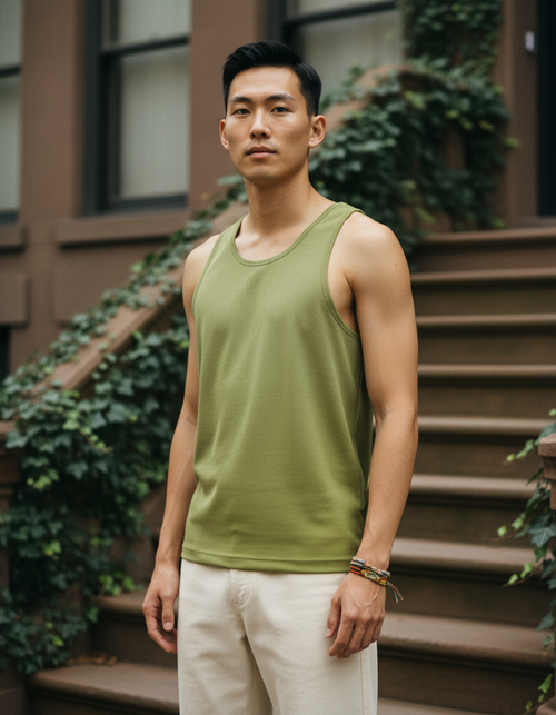 Runway Chartreuse Elysium Tank Top Men's Tank Top — Dripper