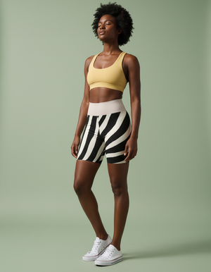 Stripes Yoga Shorts Yoga Shorts — Dripper