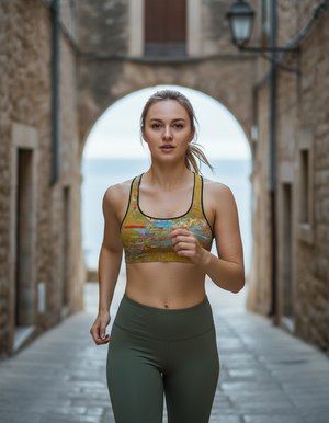 Yellow Fracture sports bras