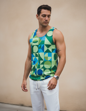 Men's Runway Emerald Kandinsky men's tank tops