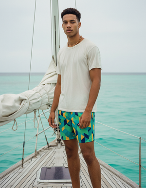 Turquoise Nami men's swim trunks