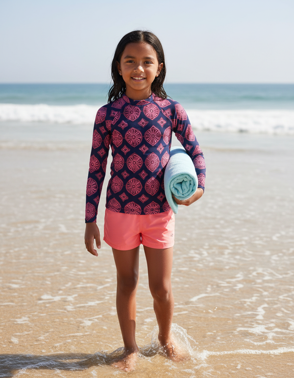 Girls Electric Fuchsia Yuki Rash Guard