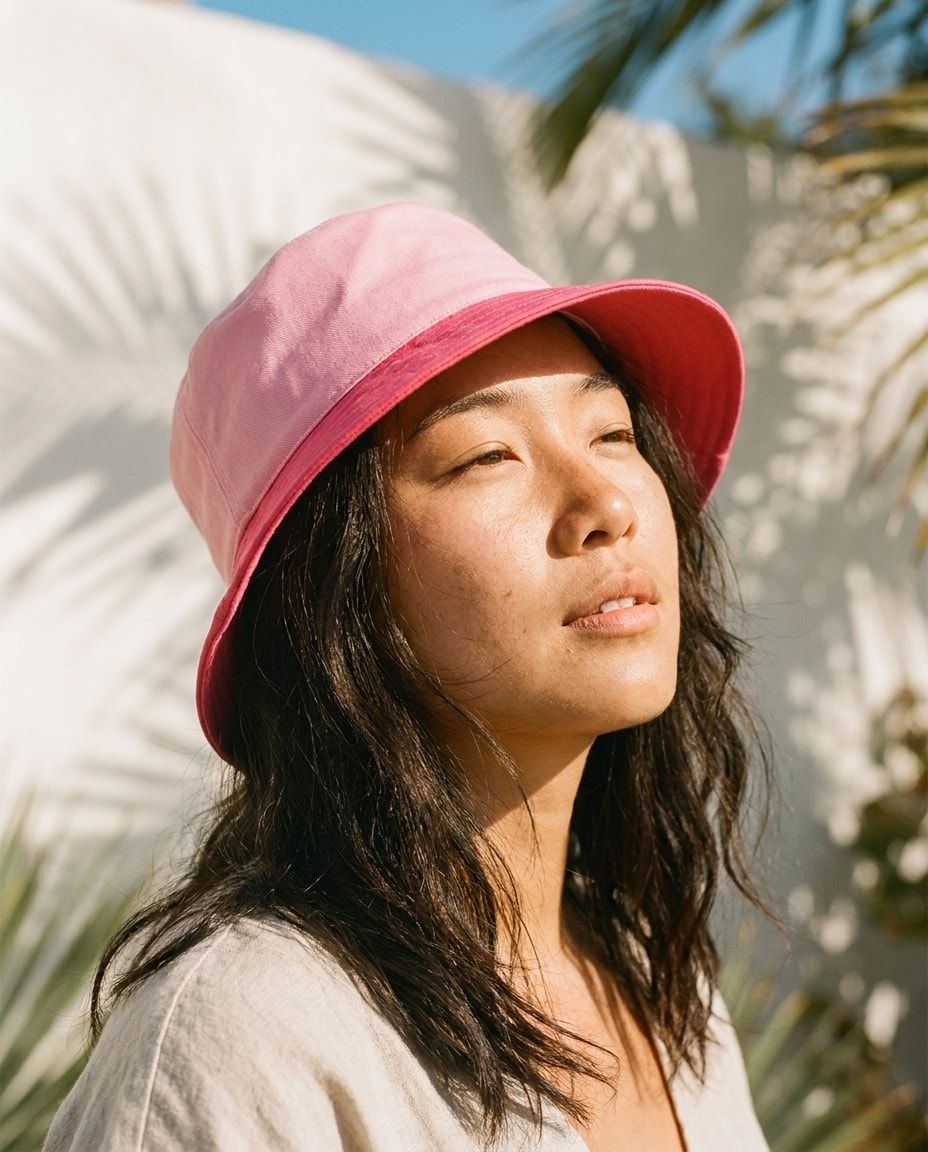 Hot Pink Sand & Camel bucket hats