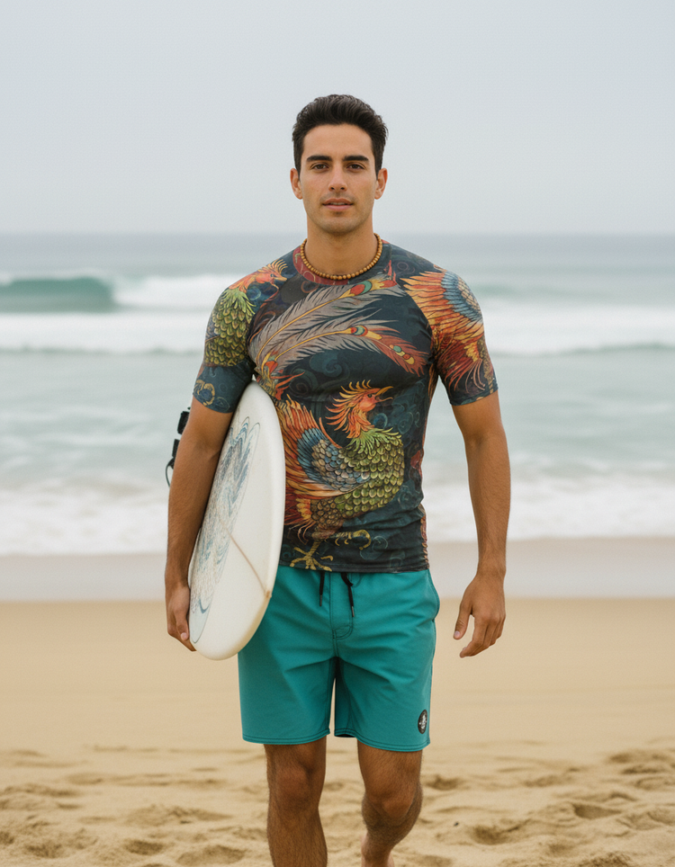Men's Chinese Phoenix Rash Guard