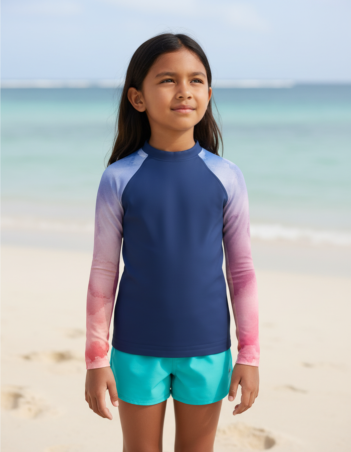 Rashguard — Kids Rhodonite Mosaic