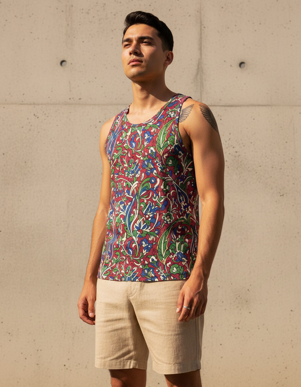 Ottoman Floral men's tank tops