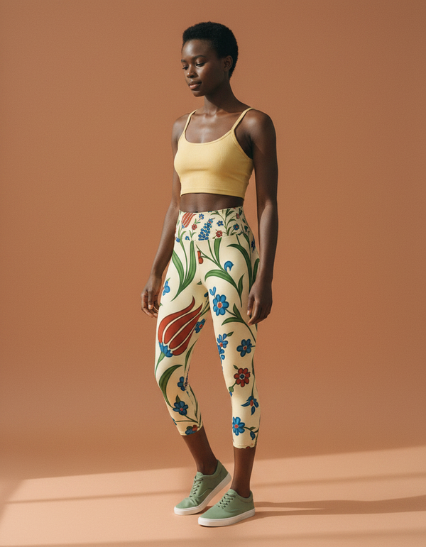 Ottoman Floral capri yoga leggings