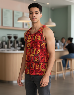 Men's Fiery Red Tango tank tops