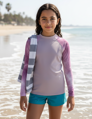 Burnished Lilac Frost Rash Guard Youth Rash Guard — Dripper