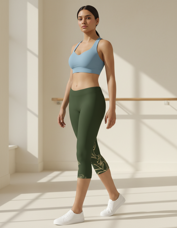 Art Nouveau capri leggings