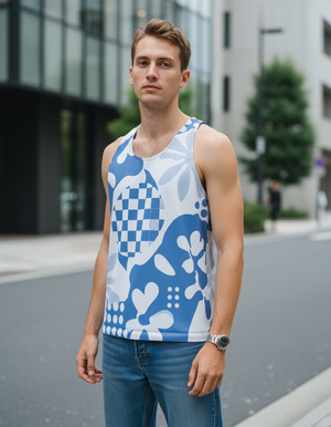 Men's Blue Aura Vivid tank tops