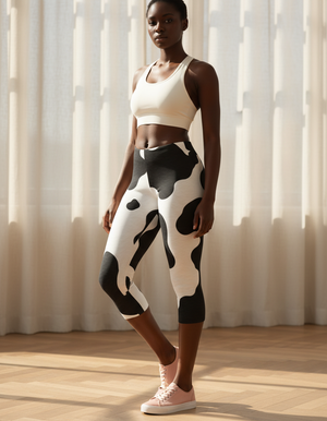 Bovine Leggings Capri Leggings — Dripper