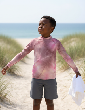 Millennial Pink Frost Rash Guard Kids Rash Guard — Dripper