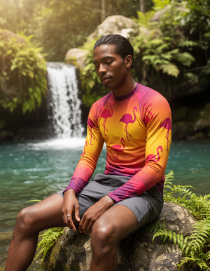 Coral Rash Guard Men's Rashguard — Dripper