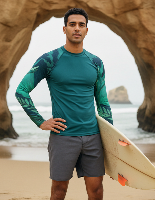 Turquoise Tropique Rash Guard