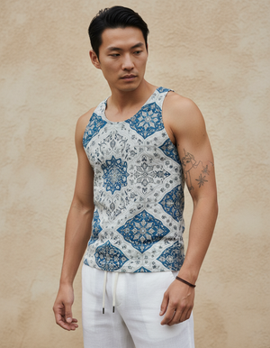 Men's Blue Aura Minaret men's tank tops