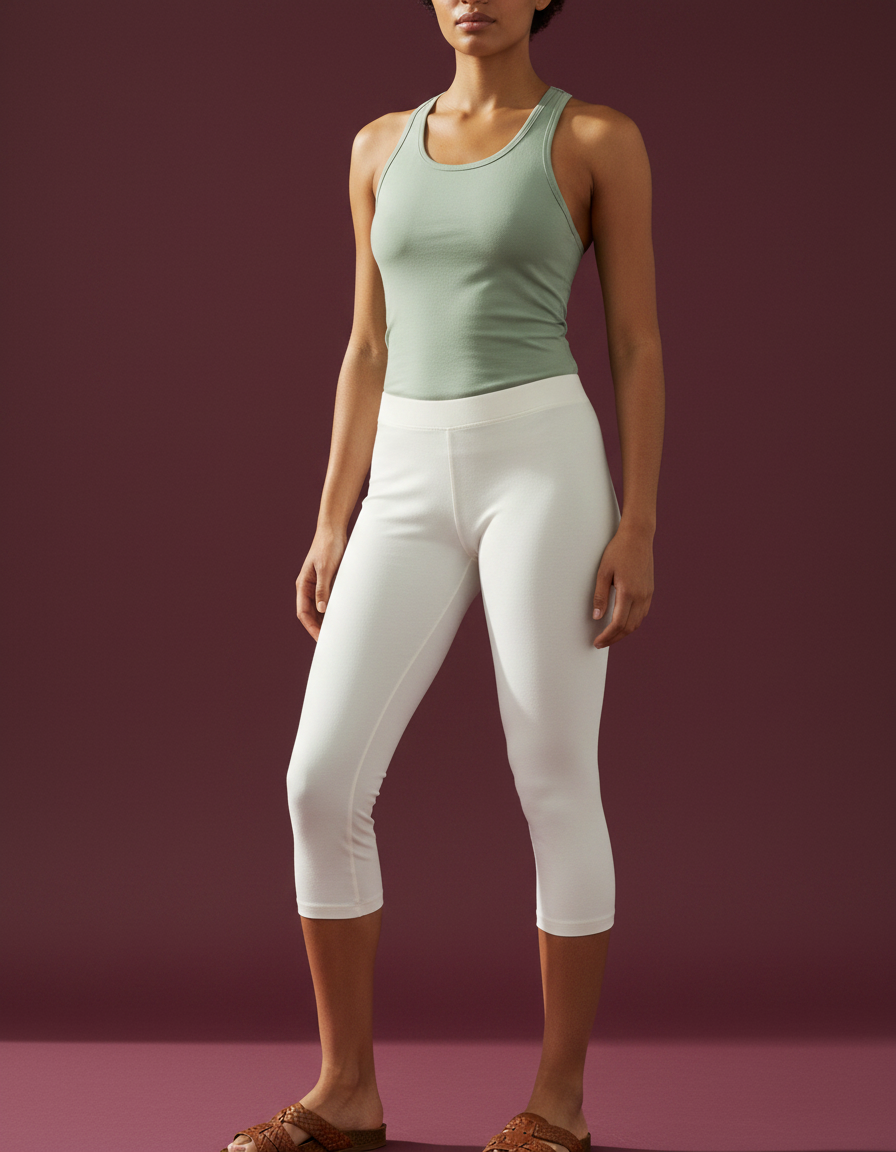 Capri Leggings in White Onyx