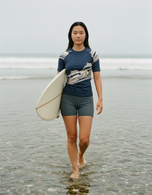 Women's Deep Cobalt Pod women's short-sleeve rashguards