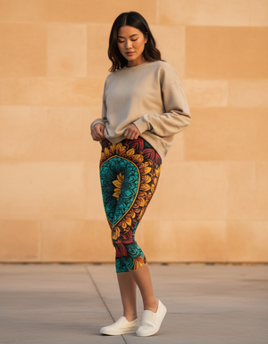 Mandala Collection Capri Leggings capri leggings