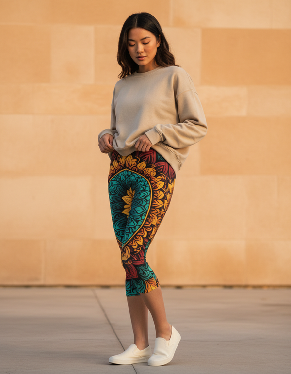 Mandala Collection capri leggings