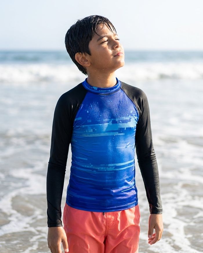 Rashguard — Boys Electric Blue Mosaic