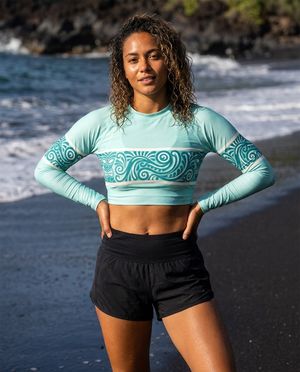 Women's Aqua Tropic Procession women's crop-top rashguards