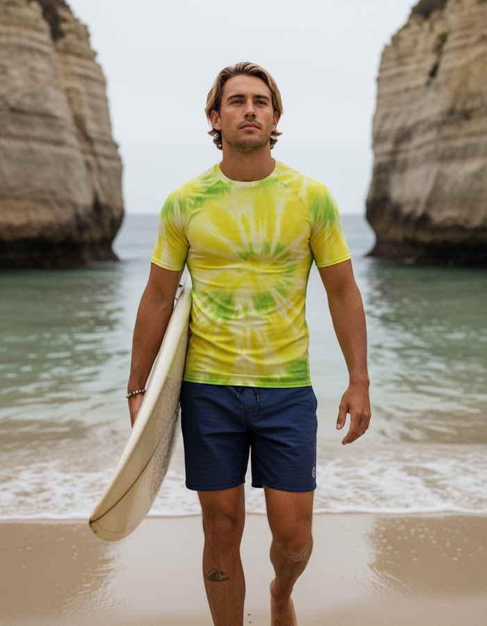 Rashguard — Men's Neon Yellow Nebula