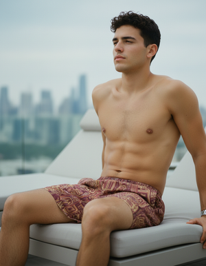 Tea Rose Solstice men's swim trunks