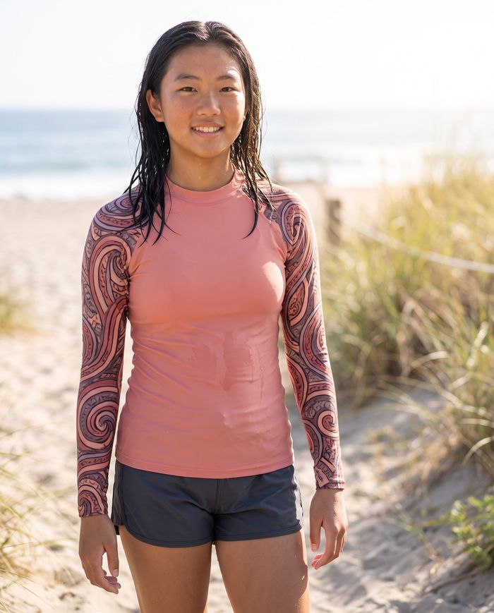 Rashguard — Girls Tea Rose Spectrum