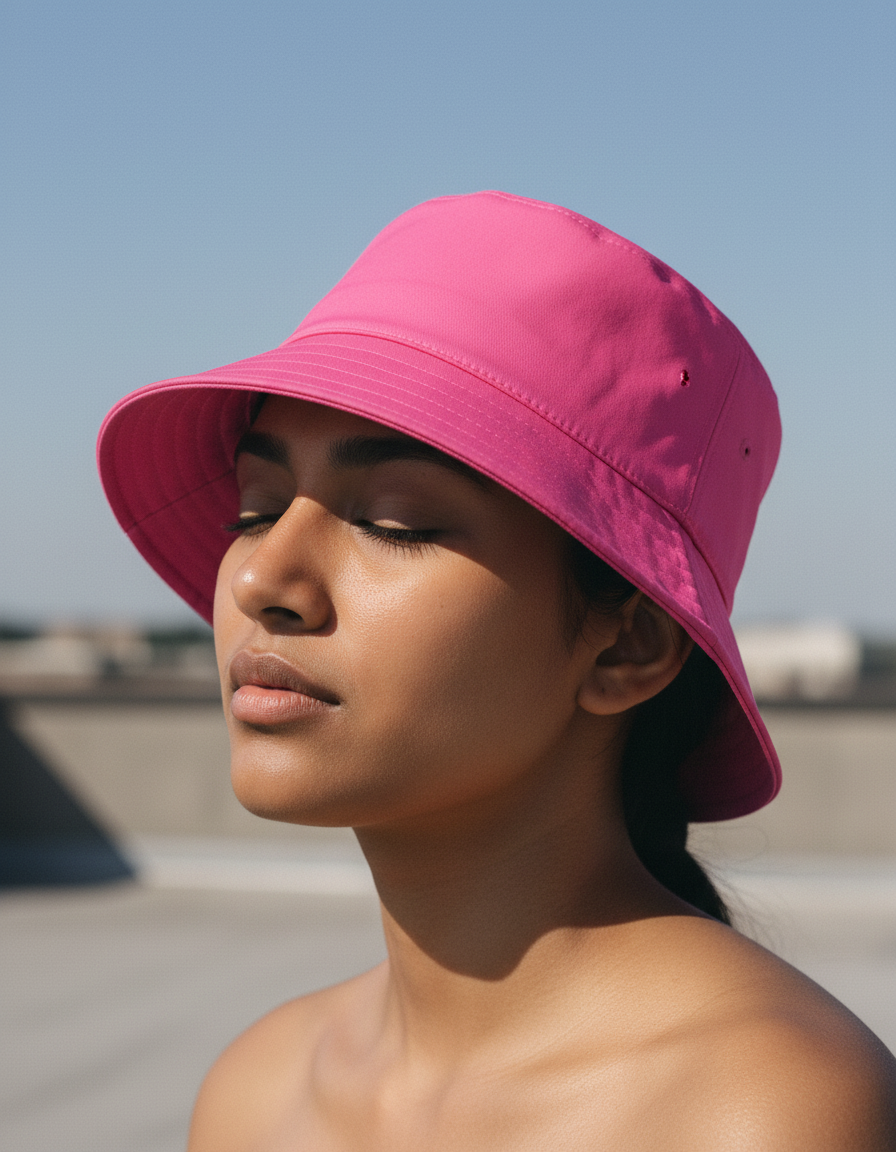 Bucket hat in Barbie Pink