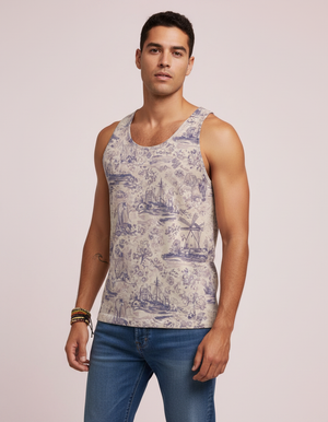 Tea Rose Cerulean Tank Top Men's Tank Top — Dripper