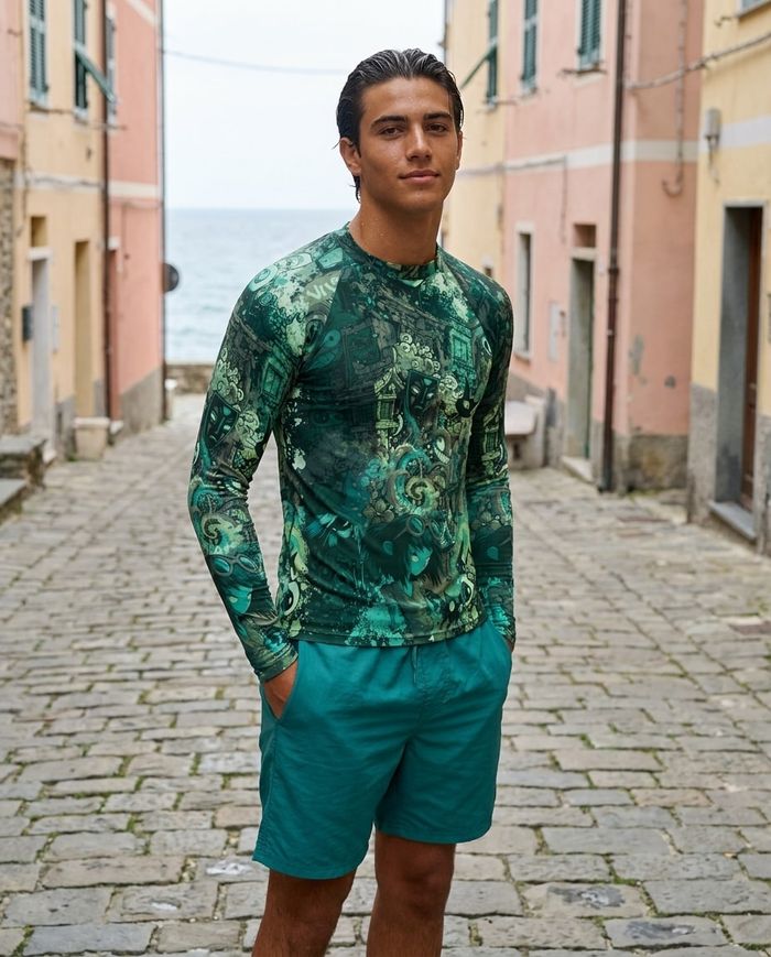 Rashguard — Men's Runway Emerald Bakeneko