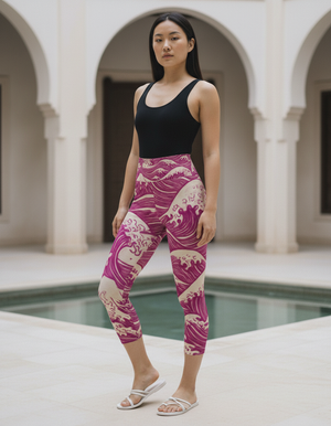 Electric Fuchsia Kaze capri yoga leggings