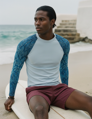 Blue Aura Siam Rash Guard Men's Rashguard — Dripper