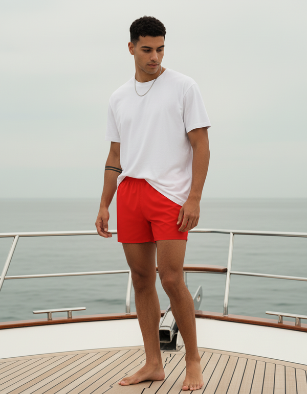 Men's Swim Trunks in Ferrari Red