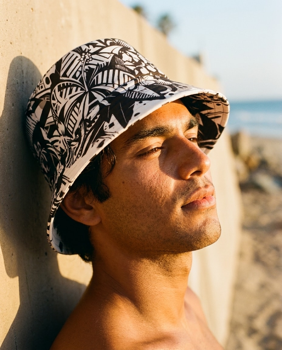 Bucket Hat in White Onyx Lani Uli