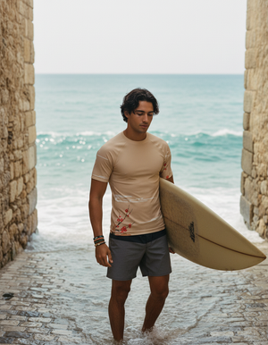 Burnt Sienna Hikari Rash Guard Men's Rashguard — Lolekai