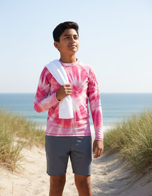 Electric Fuchsia Nebula Youth Rash Guard bikini — Dripper