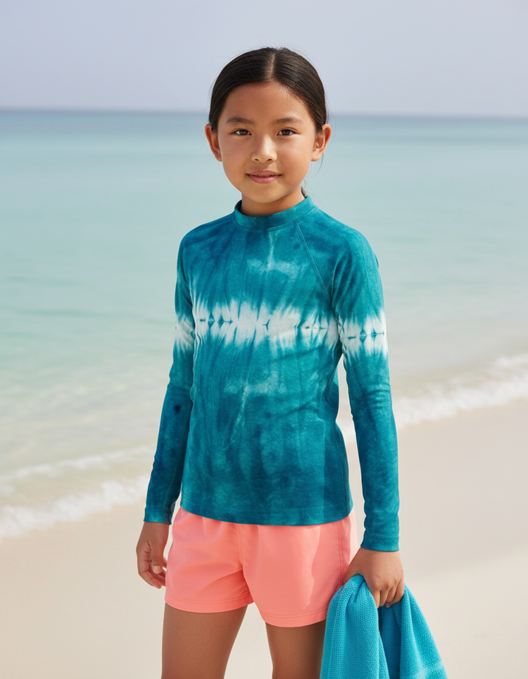 Boys Turquoise Aqua Rash Guard
