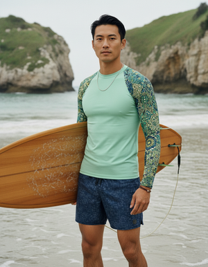 Men's Jelly Mint Riad men's short-sleeve rashguards