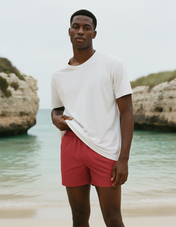 Men's Swim Trunks in Pomegranate