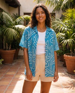 Blue Aura Gelang women's hawaiian shirts