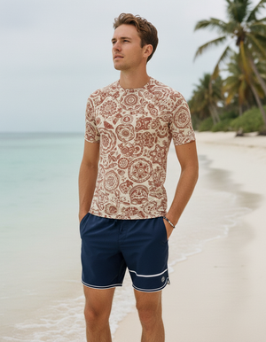 Burnt Sienna Echo Rash Guard Men's Rashguard — Dripper