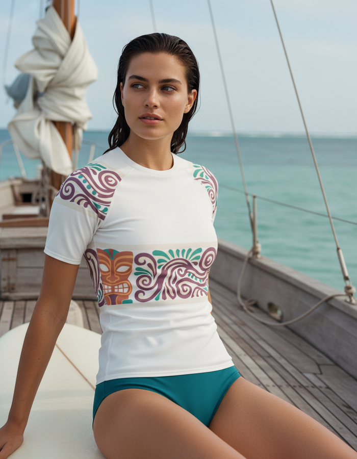 Rashguard — Women's Luau Spectrum White Procession