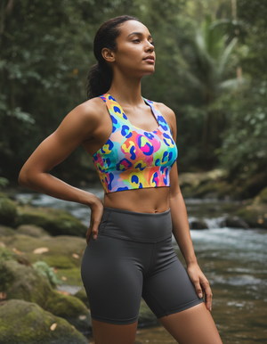 Leopard Collection longline sports bras